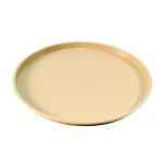 Essential 12" Round Plastic Tray with Spill Proof Ring, Beige